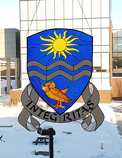 Gift from Graham – stained glass coat of arms