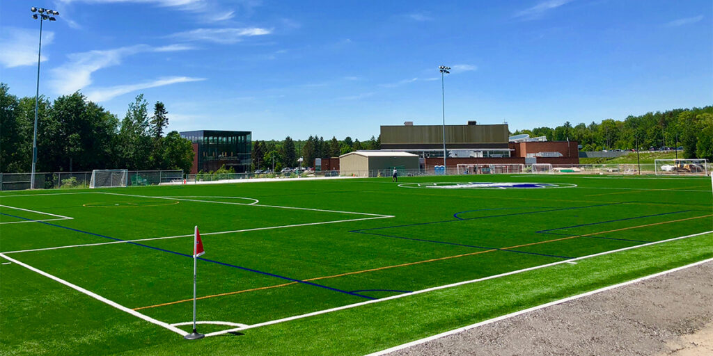 Turf field getting finishing touches